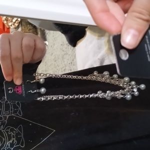 Silver pearl Necklace & Earrings
